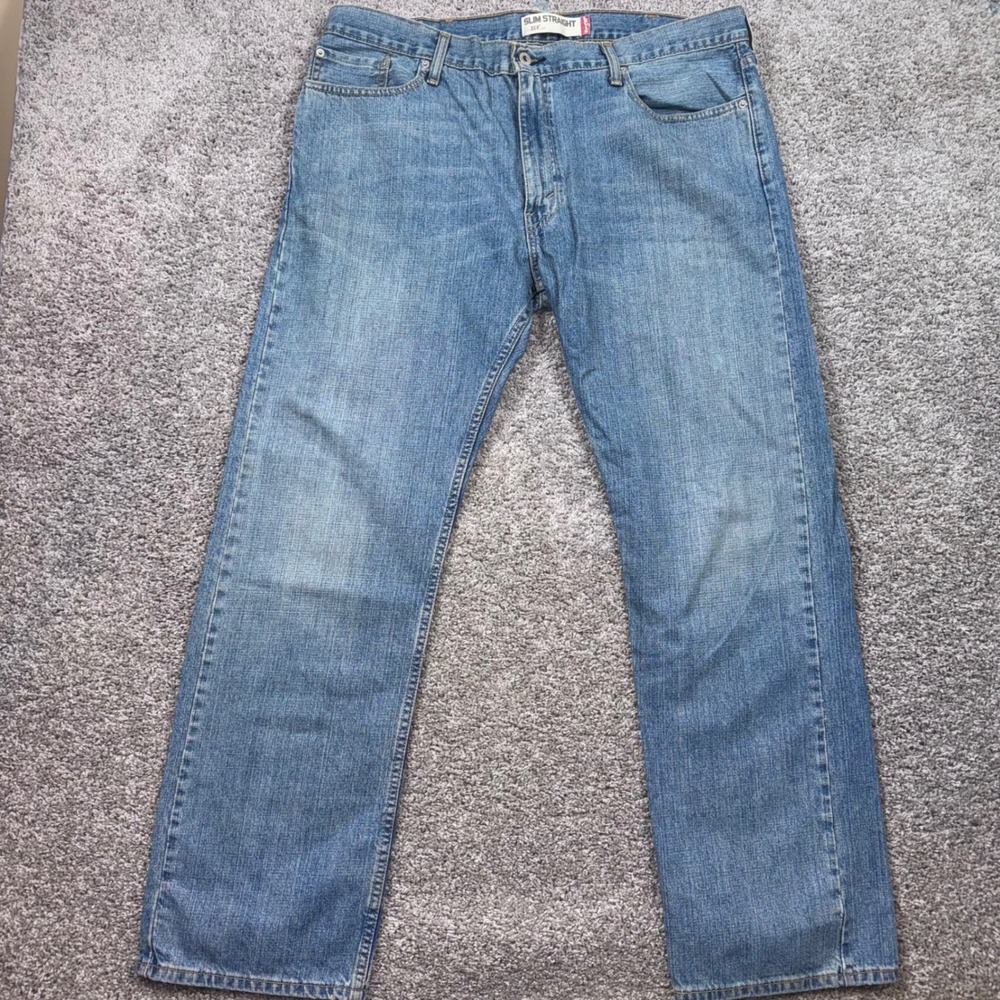 Levi's 514 Slim Straight Jeans Mens Medium Wash Blue 40x32 Good